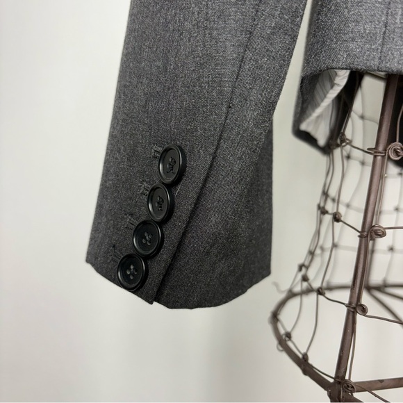 Ann Taylor Classic Grey One-Button Blazer Career Workwear - Picture 11 of 16